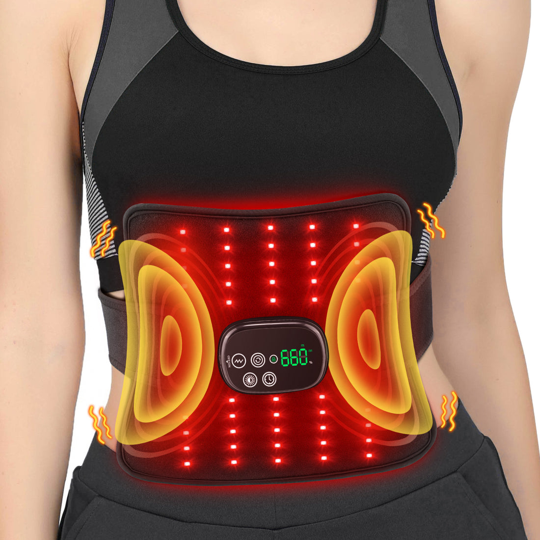 Blent10 red light therapy mat with charging and vibration functions for home wellness use