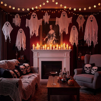 Blent10 Hanging Ghost Halloween Decorations – 3 Sizes