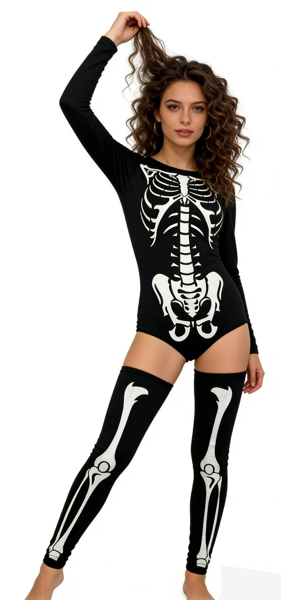 Blent10 Halloween skeleton ghost costume outfit for masquerade parties