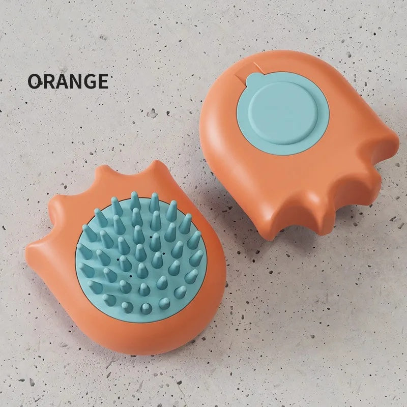 Blent10 Pet Massage Bath Brush with Shampoo Dispenser for Cats &amp; Dogs