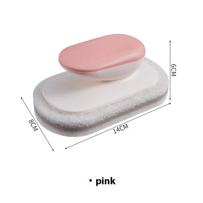 Blent10 bathtub and tile cleaning brush with multi-purpose sponge mop design