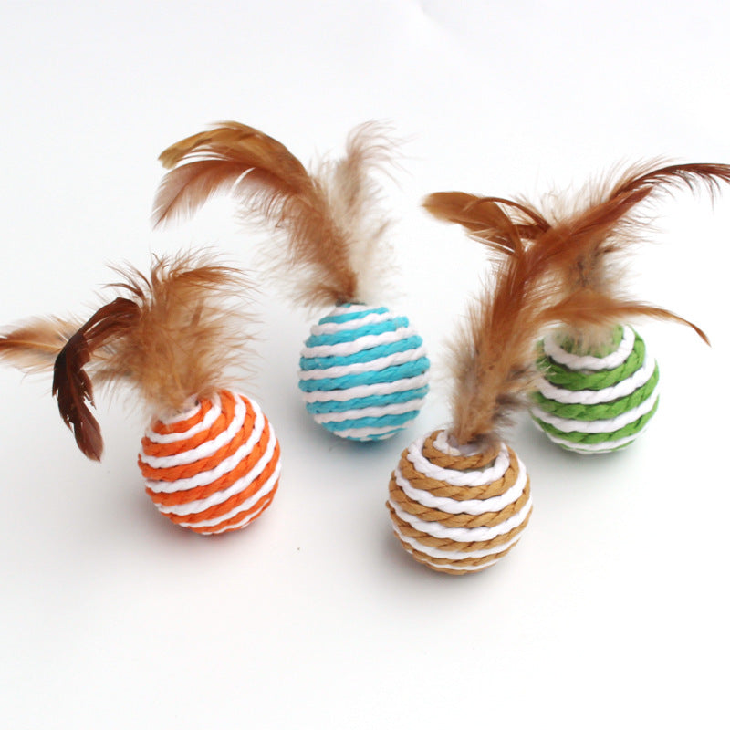 Blent10 sisal cat scratching ball toy for interactive batting and indoor play