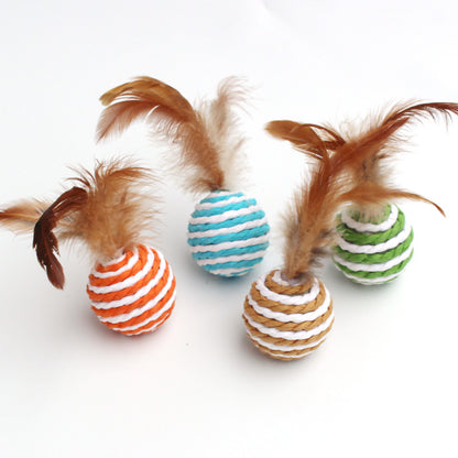Blent10 sisal cat scratching ball toy for interactive batting and indoor play