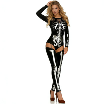 Blent10 Halloween skeleton ghost costume outfit for masquerade parties