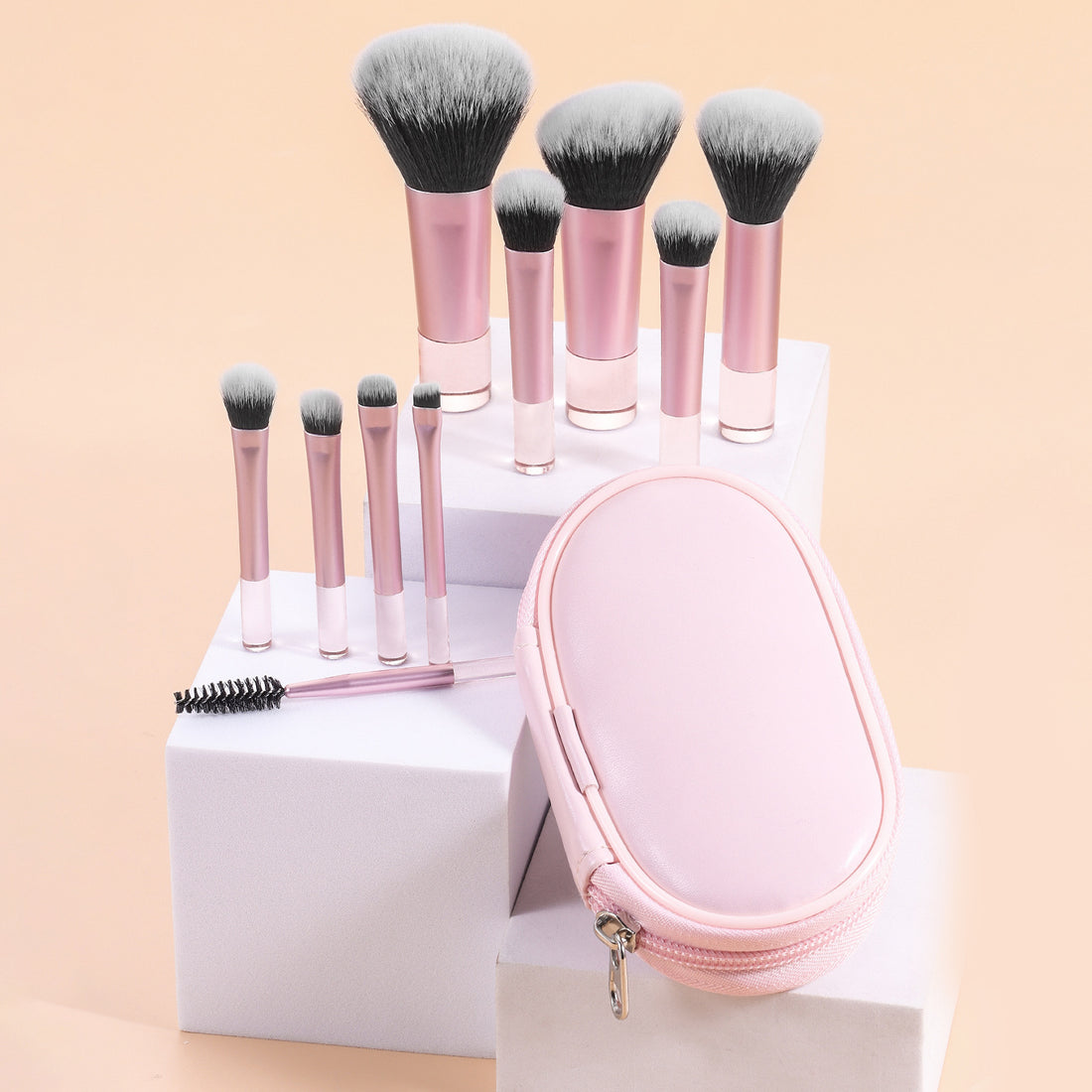 Blent10 makeup brush set for blush, foundation, and eye makeup application