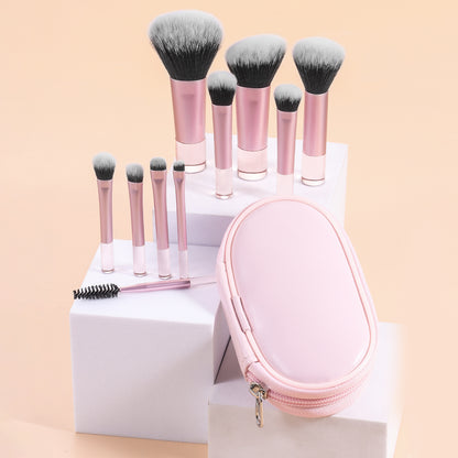 Blent10 makeup brush set for blush, foundation, and eye makeup application