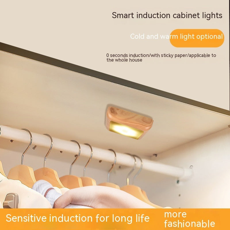 Blent10 Nordic kitchen cabinet sensor light with wood grain finish and LED illumination