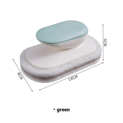 Blent10 bathtub and tile cleaning brush with multi-purpose sponge mop design