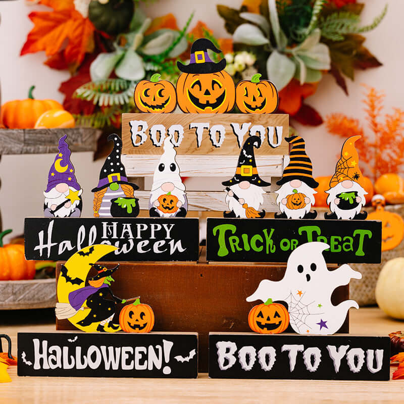 Halloween ghost gnome pumpkin decorations