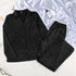 Blent10 Black Satin Long-Sleeve Pajama Set