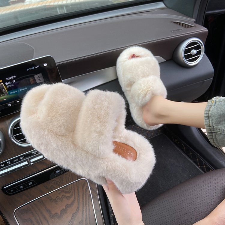 Blent10 Leisure Fleece-Lined Platform Slippers – Casual Indoor Footwear