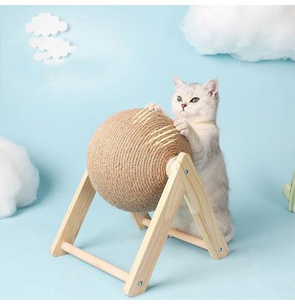 Blent10 vertical sisal cat toy with scratching surface and interactive ball