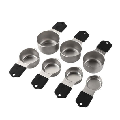 Blent10 stainless steel measuring cup and spoon set with scale markings for cooking and baking