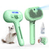 Blent10 pet steam brush for cats and dogs with cool mist and self-cleaning stainless steel bristles