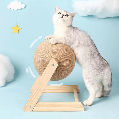 Blent10 vertical sisal cat toy with scratching surface and interactive ball