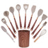 Blent10 12-Piece Silicone Kitchen Utensil Set – Wood-Grain Handles & Non-Stick Spatulas