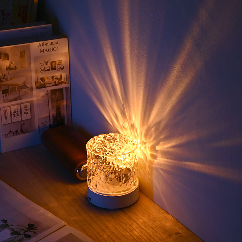 Blent10 water ripple rotating projection night light for ambient bedroom lighting