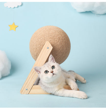 Blent10 vertical sisal cat toy with scratching surface and interactive ball