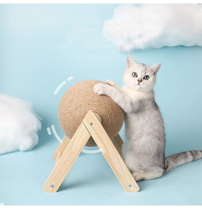 Blent10 vertical sisal cat toy with scratching surface and interactive ball