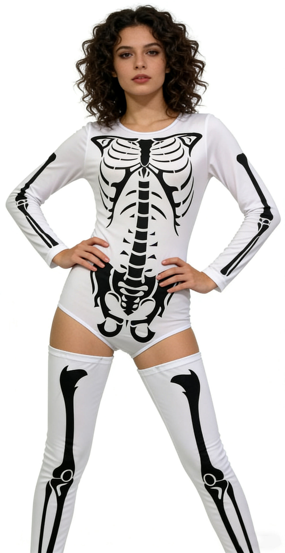 Blent10 Halloween skeleton ghost costume outfit for masquerade parties