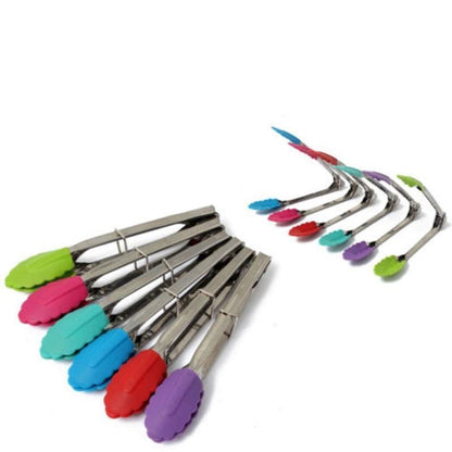 Blent10 silicone kitchen utensils for salad serving, cooking, and stainless steel BBQ grilling