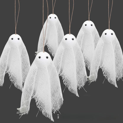 Blent10 White Ghost Mesh Hanging Halloween Decoration