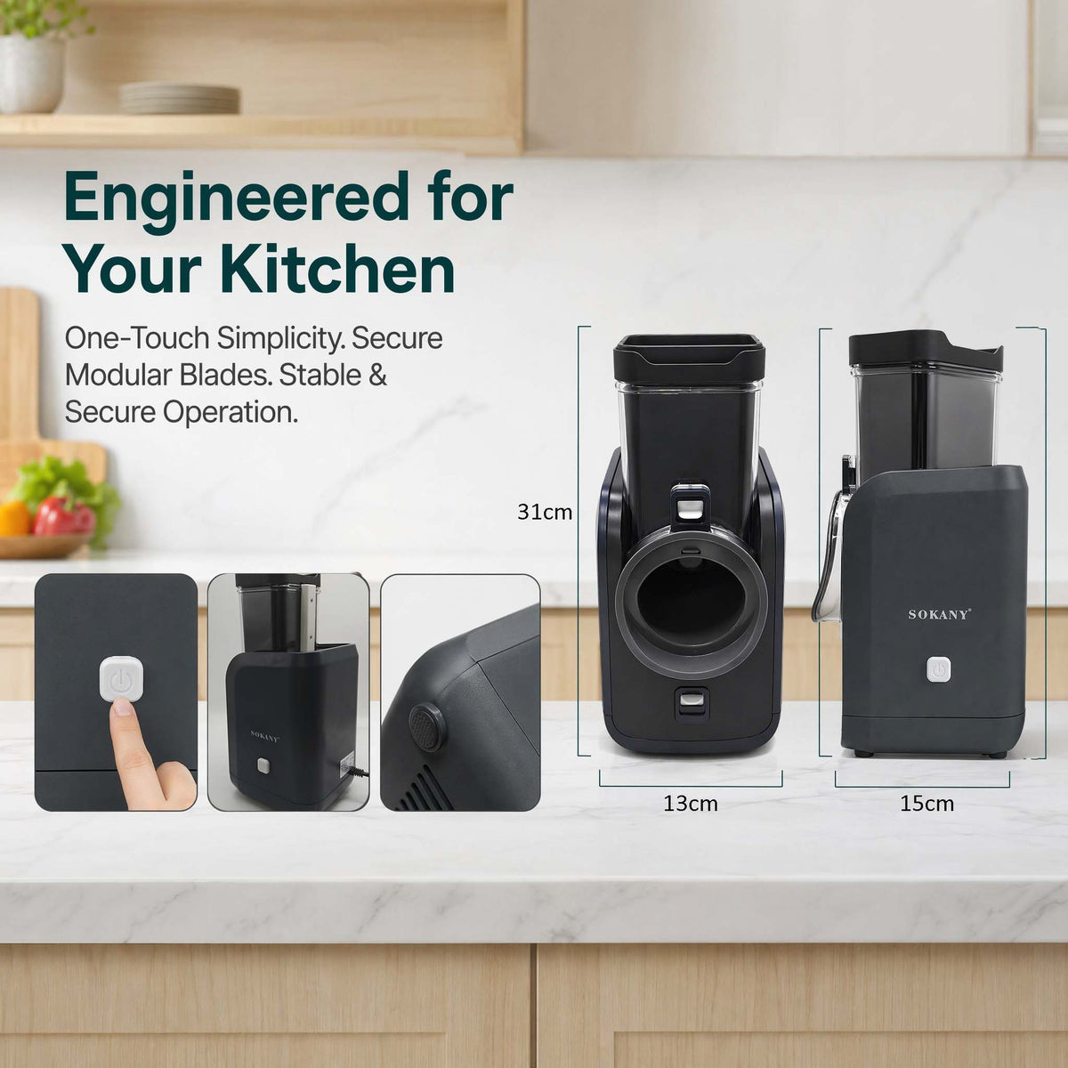 Blent10 easy-to-clean 6-in-1 food chopper for convenient kitchen ingredient preparation