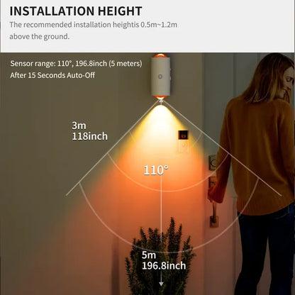 Blent10 LED motion sensor night light with seven colours, rechargeable magnetic design, and two lamps
