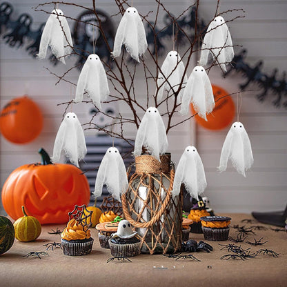 Blent10 White Ghost Mesh Hanging Halloween Decoration