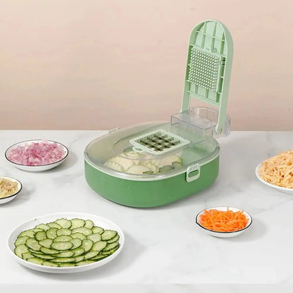 Blent10 vegetable chopper pro with multi-function manual slicing, dicing, and grating tools