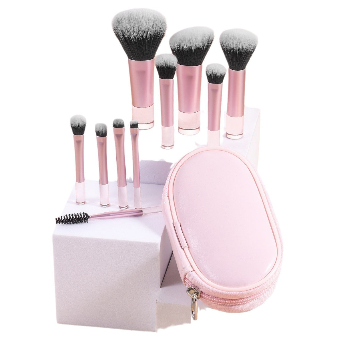 Blent10 makeup brush set for blush, foundation, and eye makeup application