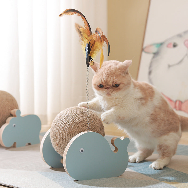 Blent10 sisal ball cat toy for scratching, batting, and indoor pet play
