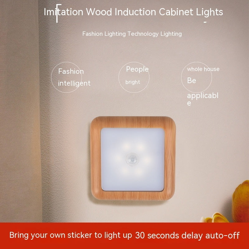 Blent10 Nordic kitchen cabinet sensor light with wood grain finish and LED illumination