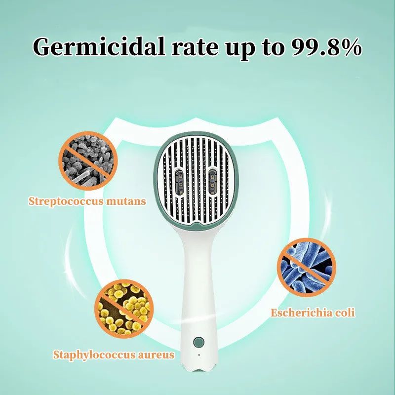 Blent10 UVC pet grooming brush with self-cleaning slicker comb for removing loose pet hair