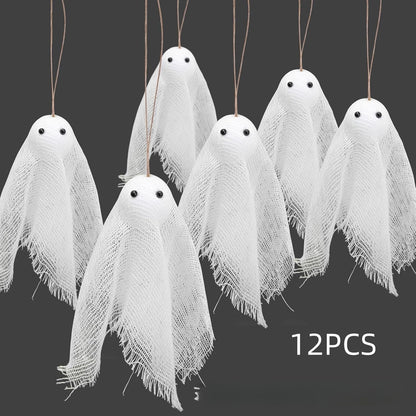 Blent10 White Ghost Mesh Hanging Halloween Decoration