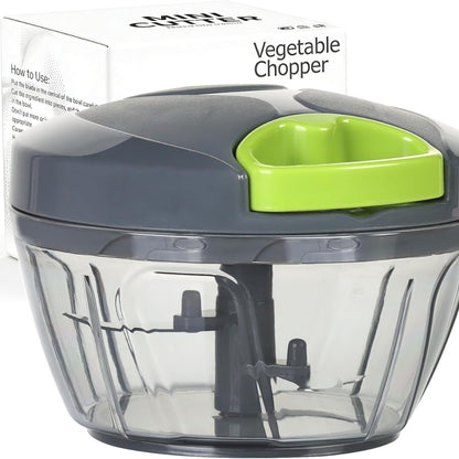 Blent10 manual pull-string food chopper 500ml grey vegetable cutter and garlic mincer
