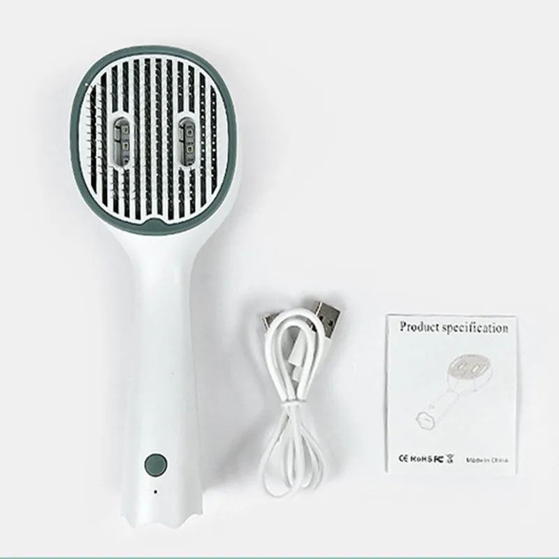 Blent10 UVC pet grooming brush with self-cleaning slicker comb for removing loose pet hair