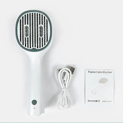 Blent10 UVC pet grooming brush with self-cleaning slicker comb for removing loose pet hair