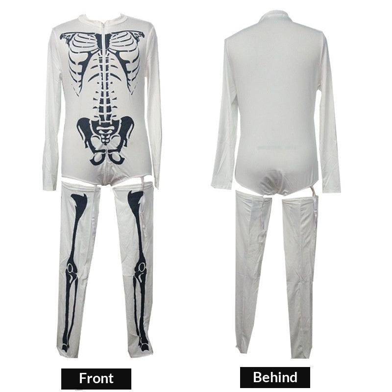 Blent10 Halloween skeleton ghost costume outfit for masquerade parties