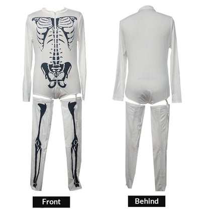 Blent10 Halloween skeleton ghost costume outfit for masquerade parties