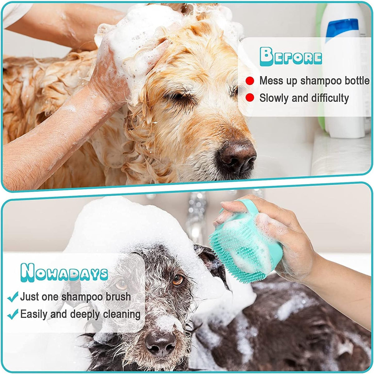 Blent10 7-piece pet grooming kit with self-cleaning brush nail clipper flea comb and bath brush