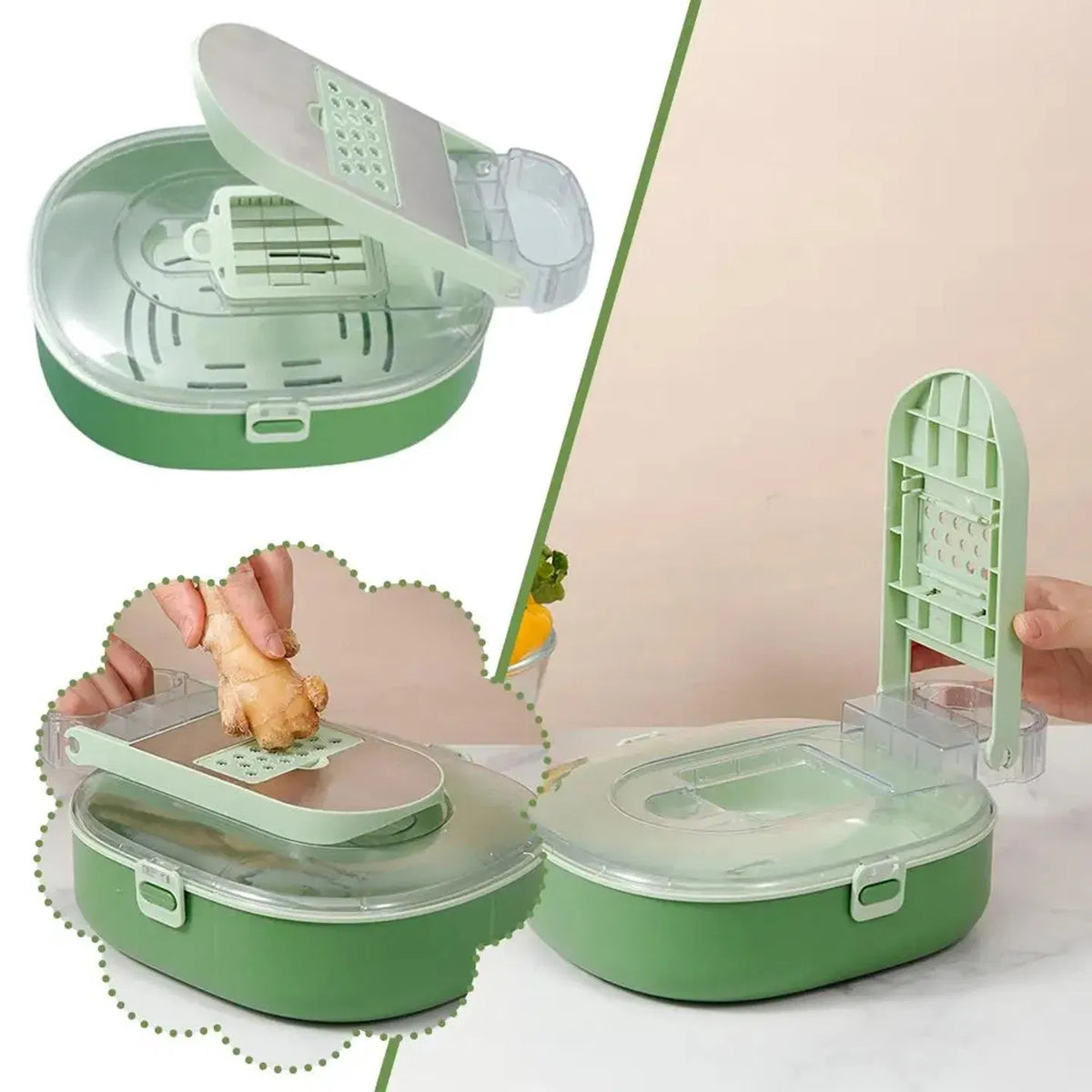 Blent10 vegetable chopper pro with multi-function manual slicing, dicing, and grating tools