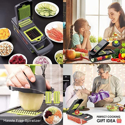 Blent10 16-in-1 vegetable chopper with slicing, fruit cutting, and peeling attachments