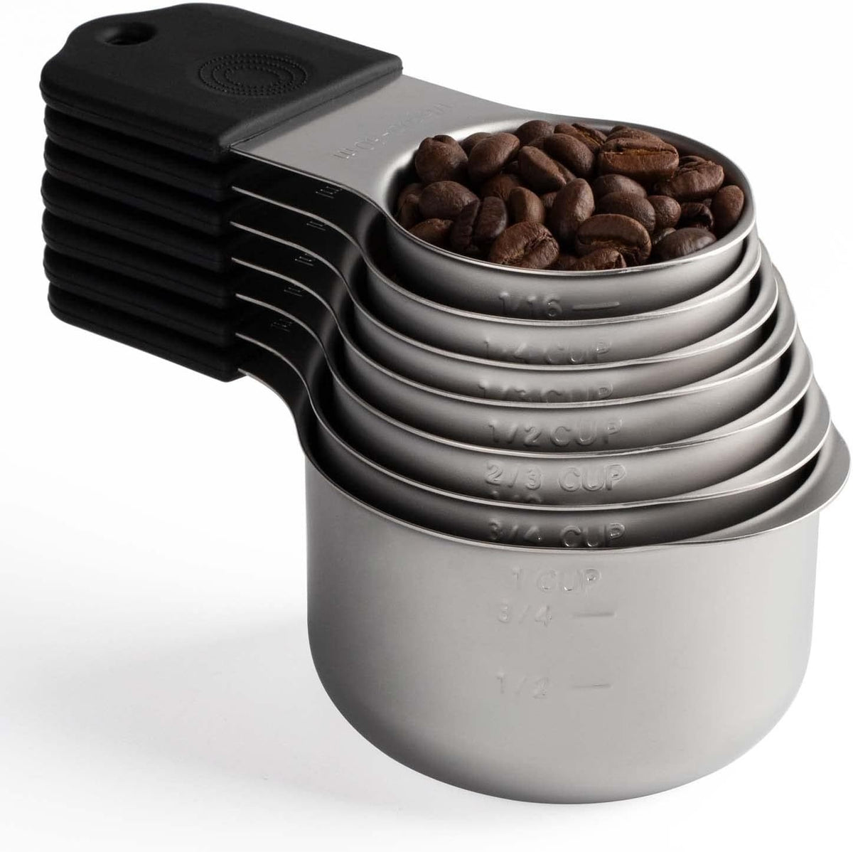 Blent10 stainless steel measuring cup and spoon set with scale markings for cooking and baking