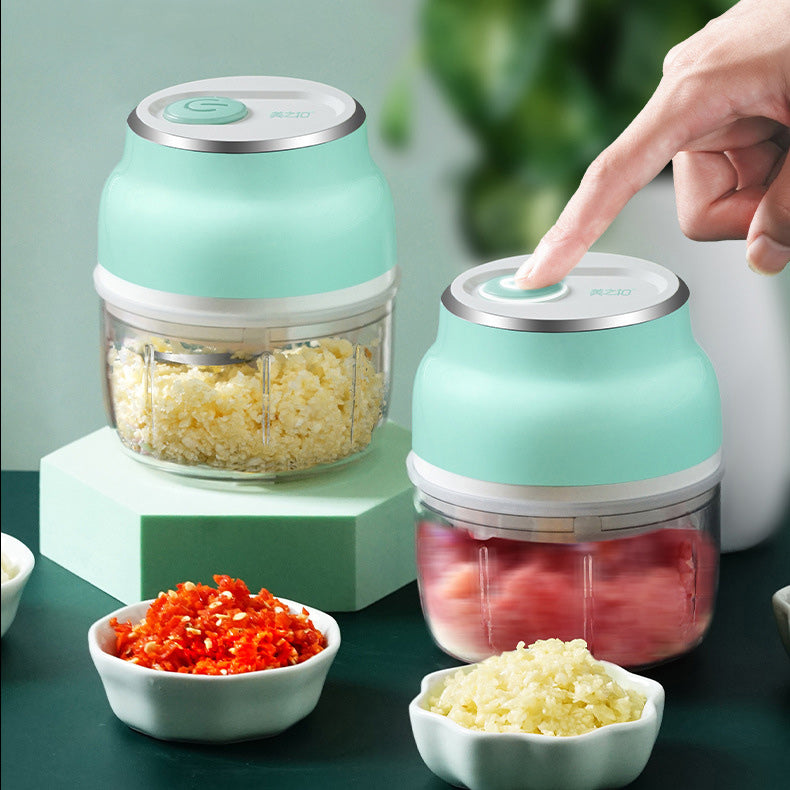 Blent10 portable electric mini garlic chopper for chopping vegetables, fruit, and suitable meat